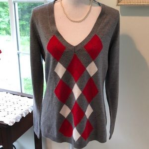 New York Company Argyle Sweater Large
